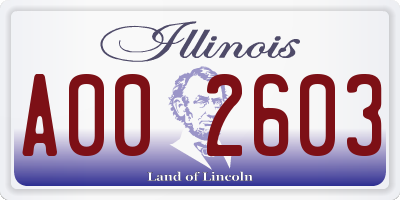 IL license plate A002603
