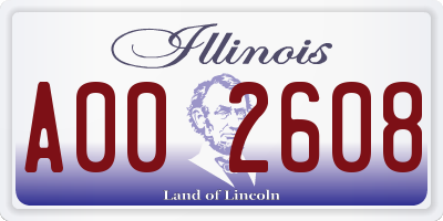 IL license plate A002608