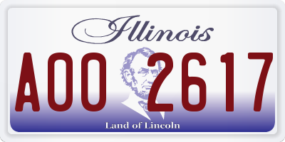 IL license plate A002617