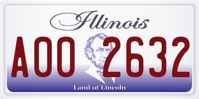 IL license plate A002632