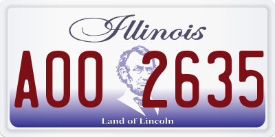 IL license plate A002635