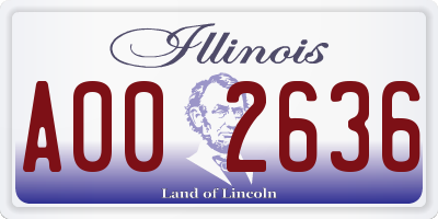IL license plate A002636