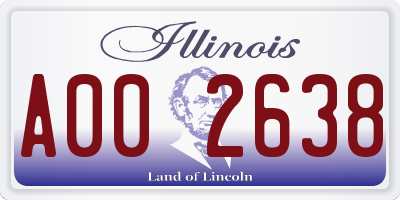 IL license plate A002638