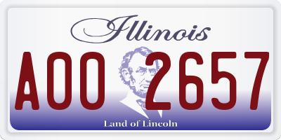 IL license plate A002657