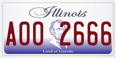 IL license plate A002666