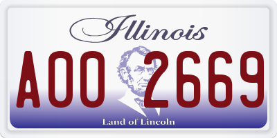 IL license plate A002669
