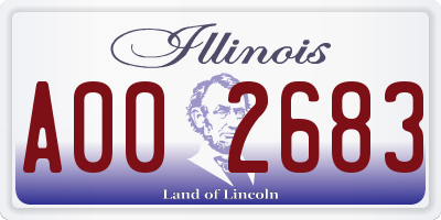 IL license plate A002683