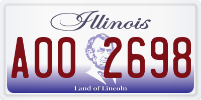 IL license plate A002698