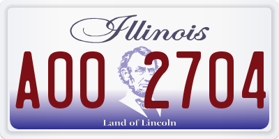 IL license plate A002704