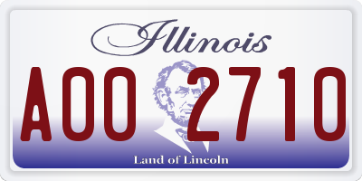 IL license plate A002710