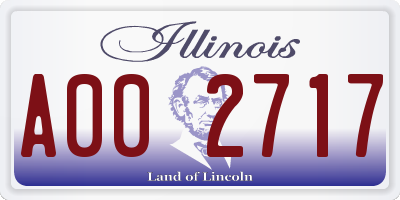 IL license plate A002717