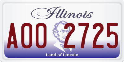 IL license plate A002725