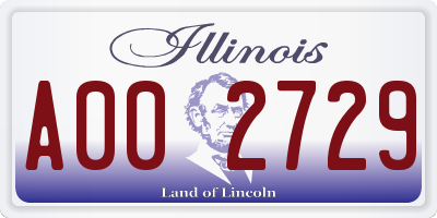 IL license plate A002729