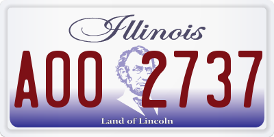 IL license plate A002737