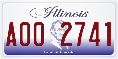 IL license plate A002741