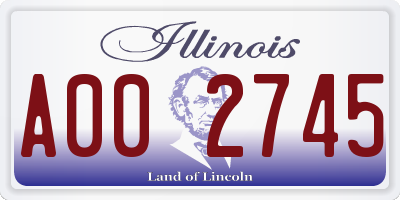 IL license plate A002745