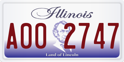IL license plate A002747