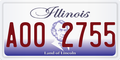 IL license plate A002755