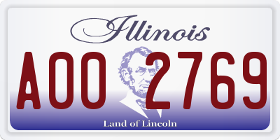 IL license plate A002769