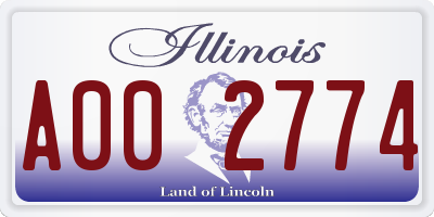 IL license plate A002774