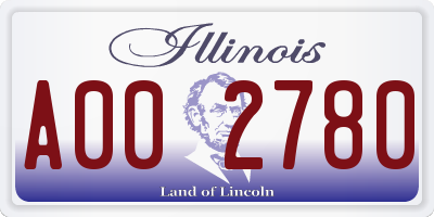IL license plate A002780