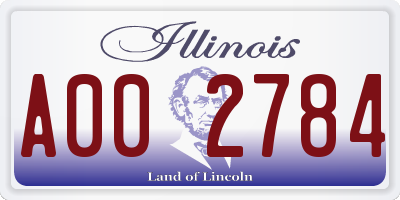 IL license plate A002784