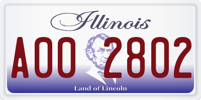 IL license plate A002802