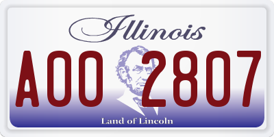 IL license plate A002807