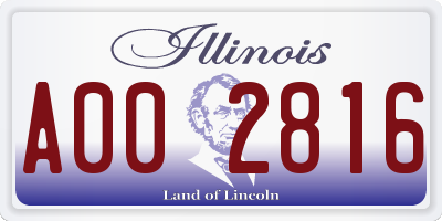 IL license plate A002816