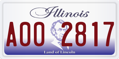 IL license plate A002817