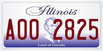 IL license plate A002825