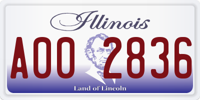 IL license plate A002836