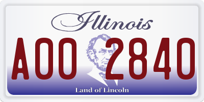 IL license plate A002840