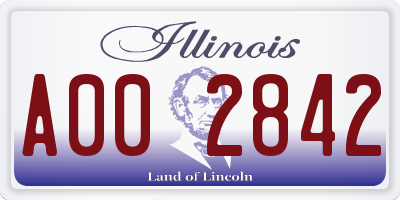 IL license plate A002842