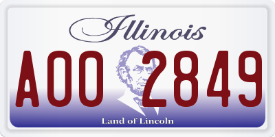 IL license plate A002849