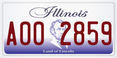 IL license plate A002859