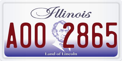 IL license plate A002865