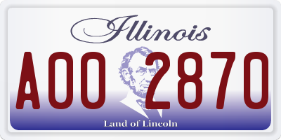 IL license plate A002870