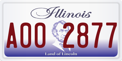 IL license plate A002877