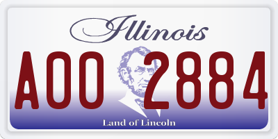 IL license plate A002884