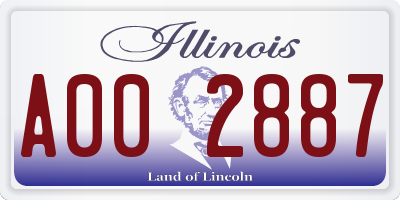 IL license plate A002887