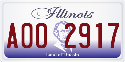 IL license plate A002917