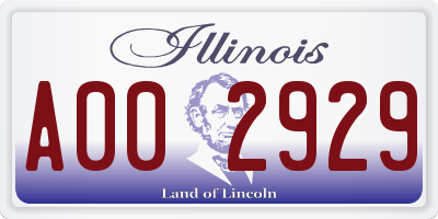 IL license plate A002929