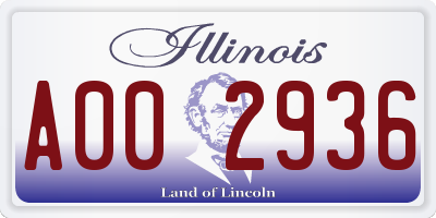 IL license plate A002936