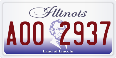 IL license plate A002937