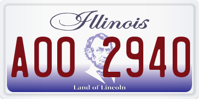 IL license plate A002940