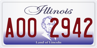IL license plate A002942