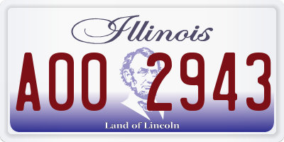 IL license plate A002943