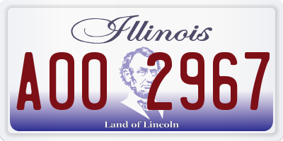 IL license plate A002967