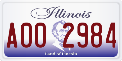 IL license plate A002984